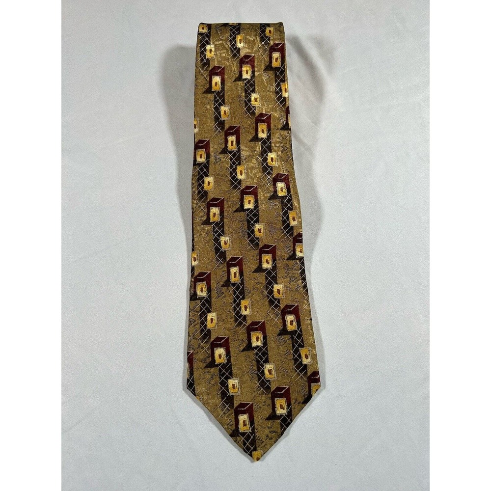 Vintage Robert Talbott Geometric 100% Silk Tie Hand Sewn Made In USA